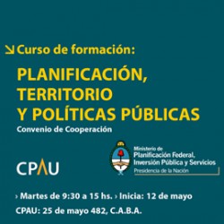 Curso de formación: PLANIFICACIÓN, TERRITORIO Y POLÍTICAS PÚBLICAS