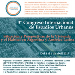 3° Congreso Internacional de Estudios Urbanos “Situación y Perspectivas de la Vivienda y el Hábitat en Argentina y América Latina” (URBARED – MUNDO URBANO)