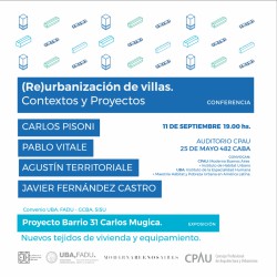 (RE)URBANIZACIÓN DE VILLAS: CONTEXTOS Y PROYECTOS | CONFERENCIA