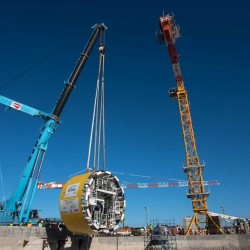 Avanza la obra del túnel aliviador del arroyo Vega: bajan la tuneladora
