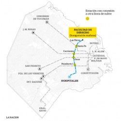 Mañana abre la estación Facultad de Derecho de la Línea H del Subte