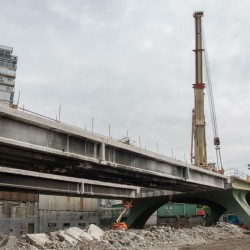 Comenzaron a desmontar el puente Juan B. Justo para hacer el viaducto San Martín