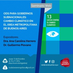 Cambio Climático en el Área Metropolitana de Buenos Aires . Seminario Web: ODS para Gobiernos Subnacionales
