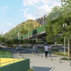Cómo será la plaza que harán junto al túnel de Libertador, bajo el viaducto del tren Mitre