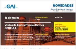  Centro Argentino de Ingenieros - Boletín Nro. 242 - 14 de febrero de 2018